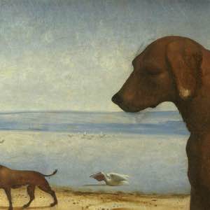 🐶.Piero di Cosimo (1462-1522), A Satyr mourning over a Nymph (detail), about 1495, National Gallery, London (NG698) #sad #doggo #italian #old #master #renaissance #painting #mythology #panorama #animals #landscape #national #gallery #uk #london #museum #sad #dog